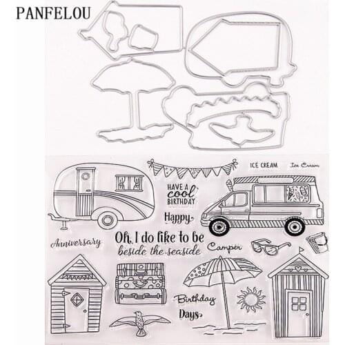 Cutting dies Seaside Holiday Transparent Silicone Rubber Clear Stamps cartoon Scrapbooking/DIY Easter Childrens toys album