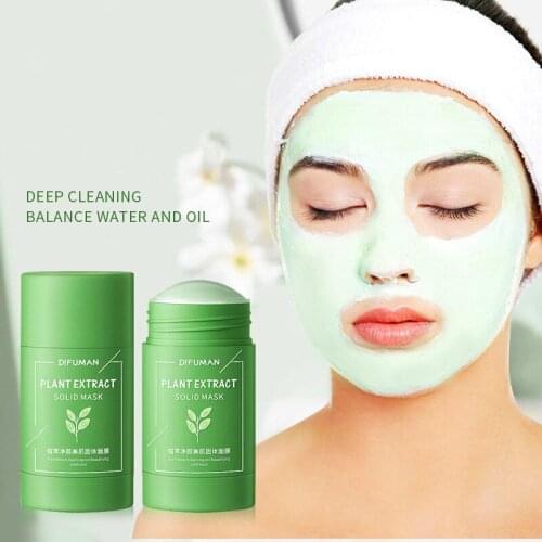 Green Tea Cleansing Mask Purifying Clay Stick Mask Oil Control Skin Cleansing Care Anti-acne Eggplant Remove Blackhead Mud Mask