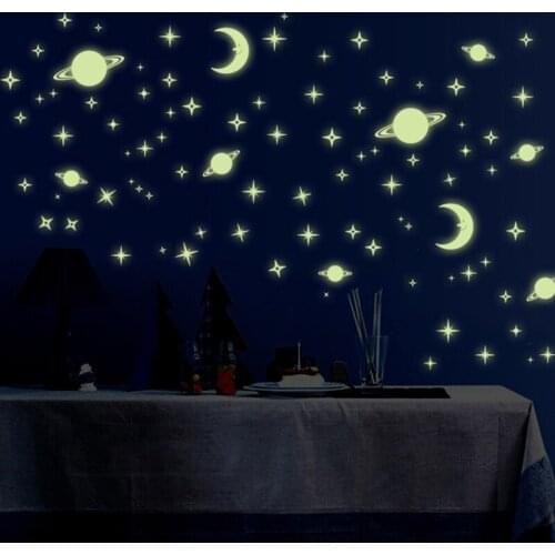 Stars Moon Girl Shaped Plane Glow Stickers for Wall Window Home Children Bedroom Decorations Creative Kids Gifts Toys