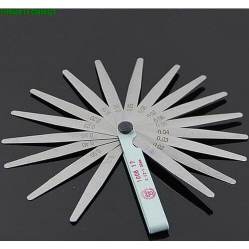 1 Set 100mm Length Metric Feeler Gauge 17 Blade Gap Filler 0.02-1.00mm Thickness Measurement Layout Tool NEW