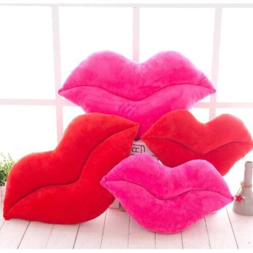 1PCS Creative Pink Lip Pillow Cute Red Lips Plush Toys Funny Big Lips Cushion Valentines Day Gifts Wedding Supplies Plush Toys