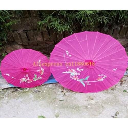 50pcs/lot Wedding Party Hand-painted Flowers colorful silk Cloth parasol Chinese handicraft umbrella