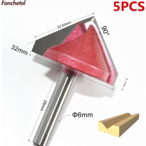 6mm*32mm*90degrees-5PCS,Freeshipping CNC solid carbide End Mill,tungsten steel woodworking insert router bit,wood tools,3D V Bit