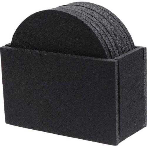 8pcs Felt Coasters Mats Cup Pads Felt Coasters Thickened Placemat Water Absorption Heat Insulation Placemat for Home (Black)