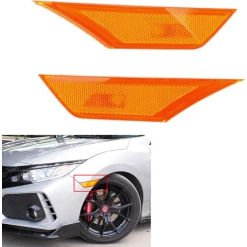Yubao 1Pair Amber LH&RH Car Side Markers Lens Switchback Signal lights Lamp For Civic X 16-18 10th Blinker Corner Parking Light