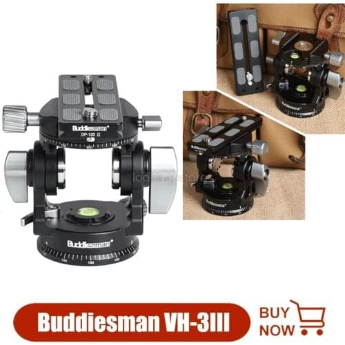 Buddiesman VH-3III Tripod Head Bird Watching Low gravity Panoramic Head Quick Release Plate Photography Head 25KG Payload