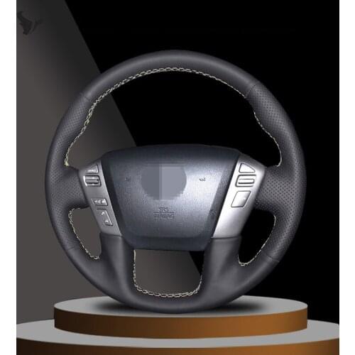 Hand-stitched Artificial Leather Steering Wheel Cover for Nissan Patrol 2011-2017 Infiniti QX56 2011-2013 Infiniti QX80 2013