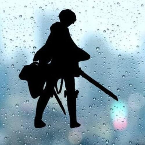 Black/Sliver Attack on Titan Car Sticker Cute Design Decal Waterproof Rear Windshield Decal Laptop Decor S1269