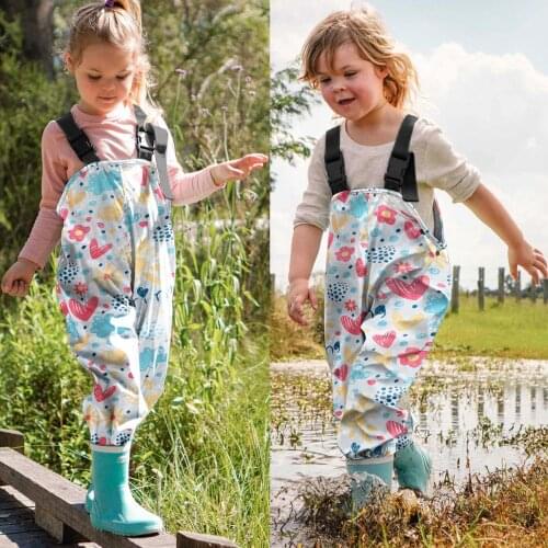 Kids Boys Girls Rain Pants Windproof Jumpsuit Waterproof Mud Trousers Clothes Plus Size Child Pants 1-11Y Children Raincoat