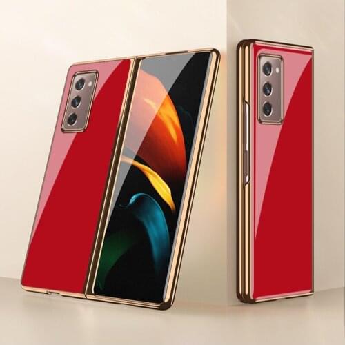 For Samsung fold2 case Galaxy Z fold2 protective case f9160 folding W21 electroplated glass female