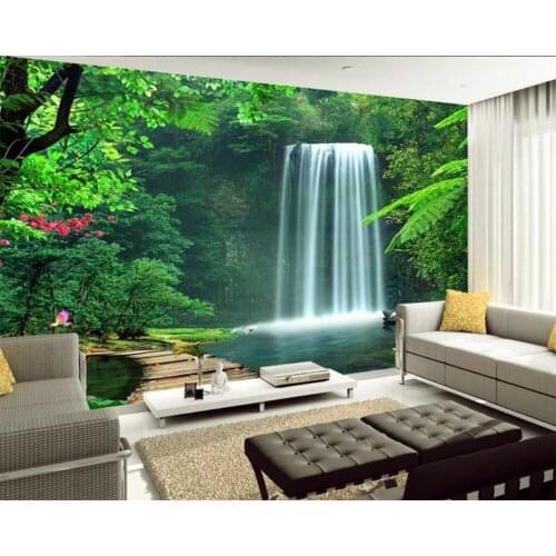 Beibehang Custom photo wallpaper 3D stereo HD landscape scenery waterfall background wall living room bedroom wallpaper mural