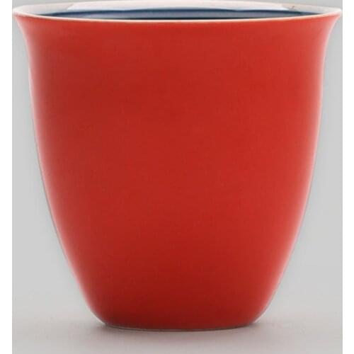 Red Tea Cup Wedding Ceramic Teacups Porcelain Drinkware Single Small Tea Bowl