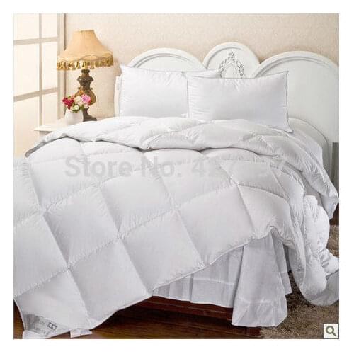 Square Grid King Bedding 440GSM European Duck Down Quilt Doona Comforter Blanket Hot Sell