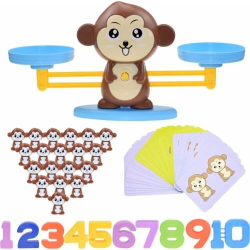 Montessori Math Toy Digital Monkey Balance Scale Educational Math Montessori Toys Number Board Game Kids Learning Toys