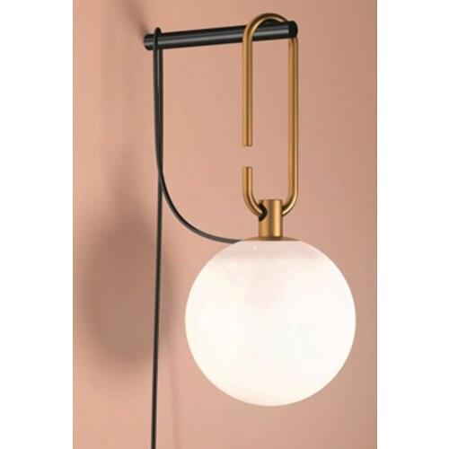 Nordic loft creative glass ball wall lamp modern minimalist bedroom bedside lamp entrance hallway corridor wall sconce