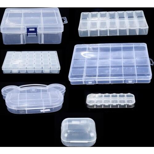1-28 Grids Plastic Box Case Adjustable Organiser Storage Container Hard Craft Nail Art Beads Compartment Jewelry Boxes Packaging