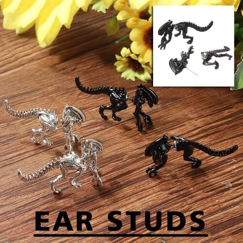 Dinosaur Monster 3D Ear Stud Earrings Halloween Aliens Fashion Women Gifts Vintage Metal Hyperbole Earring For Men Jewelry