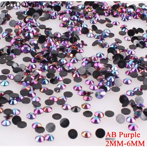 ZOTOONE SS6 Strass Stones And Crystals AB Purple Rhinestones For Nails Stickers DIY Flat Back HotFix Rhinestones For Clothes E
