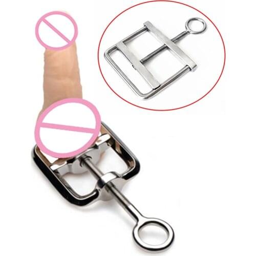 Screw Ball Crusher Cock & Testicle Crushing CBT Device,Stainless Steel Chastity Cage Bondage,Sex Toys For Men