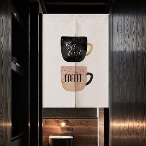 Nordic Cafe Restaurant Half Curtains Gold Coffee Linen Door Curtain Noren Bedroom Home Entrance decoration Customizable Curtain