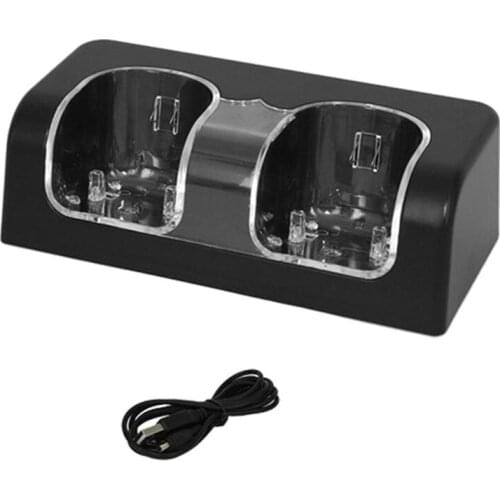 Charging Station Dual Charger Dock for Wii Remote Controller Gaming Handle Controller with LED Indicator USB Charging Cord