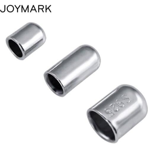 3 Sizes 925 Sterling Silver Sealed End Caps Rope Tail Clip End Closure For DIY Leather Cord Jewellery 20pcs/lot SSA104