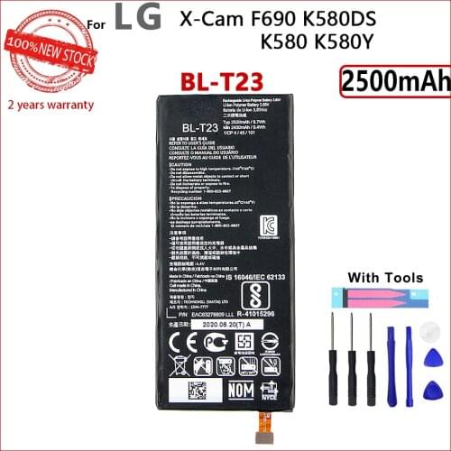 100% Original 2500mAh BL-T23 BLT23 BATTERY for LG X Cam X-Cam F690 K580DS K580 K580Y Phone Battery With Tools+Tracking number