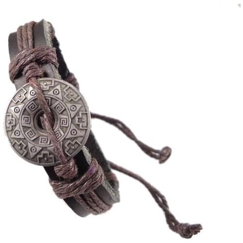 2015 Fashion Handmade Vintage Charm Genuine Leather Bracelet For Women Men Jewelry Wholesale
