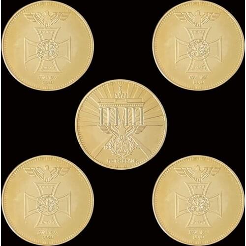 5PCS 1872 German Eagle Cross Reichsbank Gold Direktorium Metal Eagle Coins