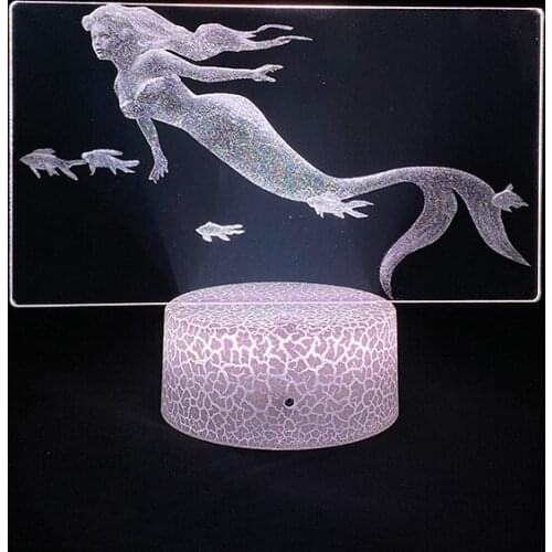 Anime 3D Picture Lamp Sexy LED Nightlight Mermaid Bluetooth Speaker 16 Color Decoration Desk Light Kids Wifes Gift