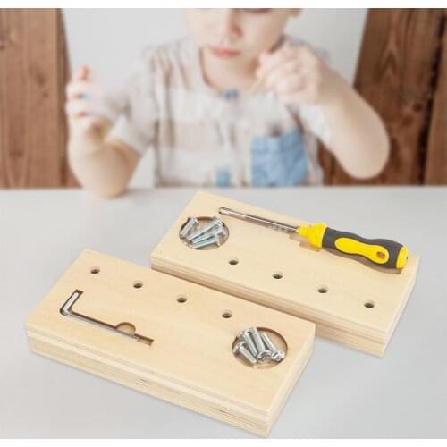 Wood Montessori Nuts and Bolts Screw Driver Board for Kids Preschool Educational Learning Toddlers Sensory Toy Game Gifts Child