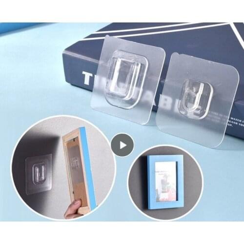 Double-Sided Adhesive Wall Hooks Buckles Hanger Strong Suction Transparent Hooks Sucker Wall Storage Holder For Kitchen Bathroom