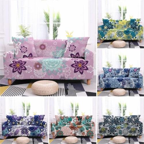Flower Print Elastic Sofa Covers for Living Room Bohemian Stretch Sofa Slipcover Couch Cover Sofa Protector Home Decor 1-4 Seat