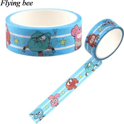 Flyingbee 15mmX5m Creative theme Washi Tape Paper DIY Decorative cartoon Adhesive Tape sticker Masking Tapes X0694