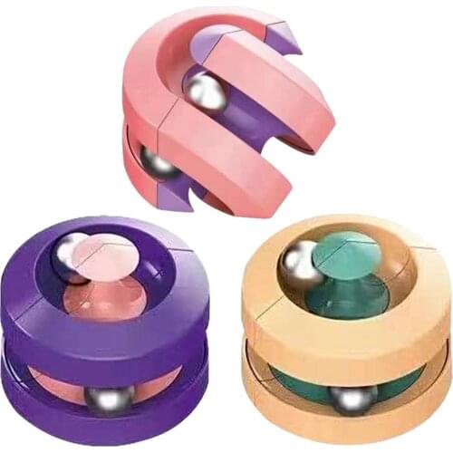 Fingertip Decompression Toy Drop Spinning Top Toy Rotating Magic Bean Fingertip Cube Spinning Top Drop And Go Educational Toys
