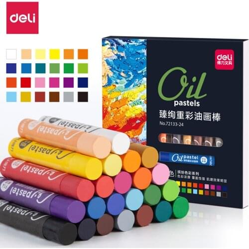 Deli 72133 24 color oil painting stick Safe Non-toxic Colouring Pencil for Students Kids Children Stationery school supplies