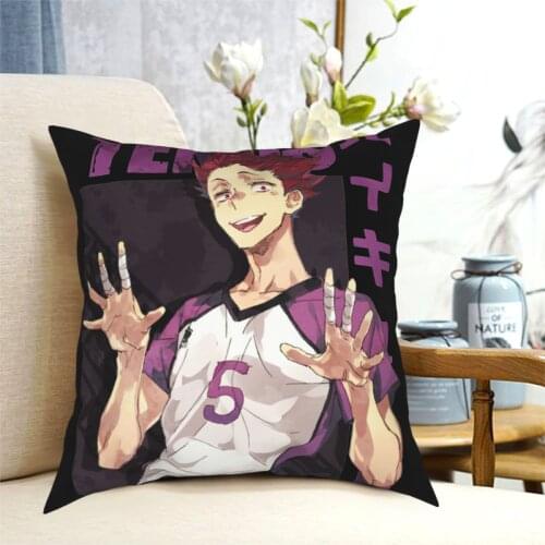 Haikyuu Tendou Pillowcase Soft Fabric Cushion Cover Decor Hinata Karasuno Volleyball Throw Pillow Case Cover Home Square 18
