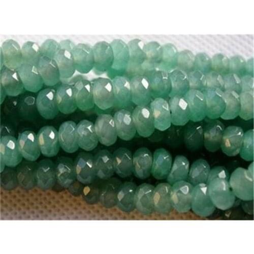 5x8mm Natural Faceted Emerald Roundel Loose Beads Gemstone 15'' AAA