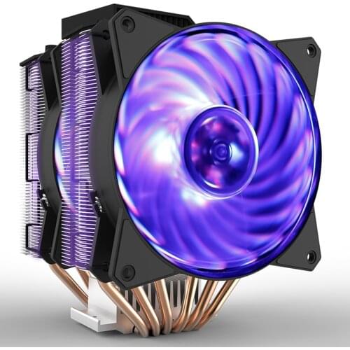 Cooler Master T620P 6 Heat pipe CPU Cooler Dual Fan Dual Tower 120mm 12V4PIN RGB Fan PWM PC Quiet Cooling CPU Fan For Intel/AMD