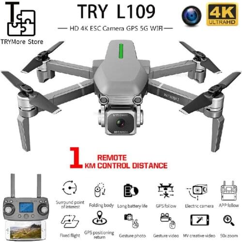 L109 Drone 4k With Hd Camera Gps 5g Wifi Quadcopter Drone Profissional Quadrocopter Dron Brushless Motor Drones 1000m UAV