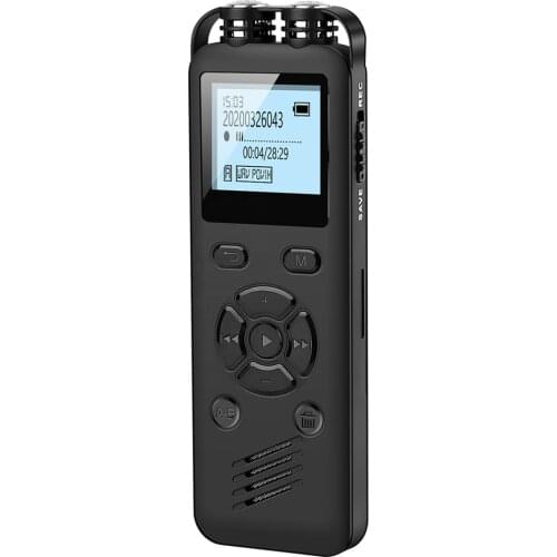 EVISTA 32GB L69 Portable MP3 Player Digital Voice Recorder with Dual Mic for Lectures, Password Protection, External Microphone