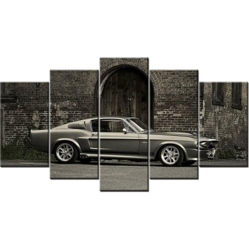 Modular Pictures Wall Art HD Prints 5 Pieces Classic Ford Mustang Shelby Supercar Canvas Painting Home Bedside Decor Poster