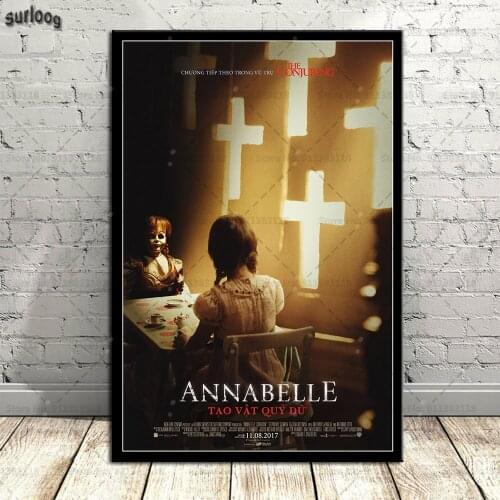 Wall Art Poster Annabelle Classic Movie Retro Pictures Prints Canvas Painting for Living Room Home Decor