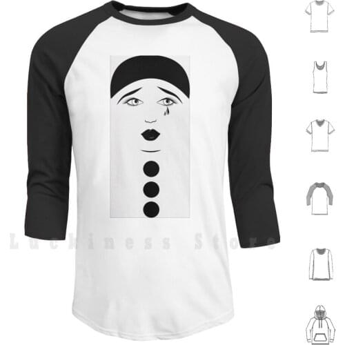 Nik Nik : Tears Of A Clown Hoodies Long Sleeve Mime Meme New Teardrop Tear Drop Clown Black And White 1970s