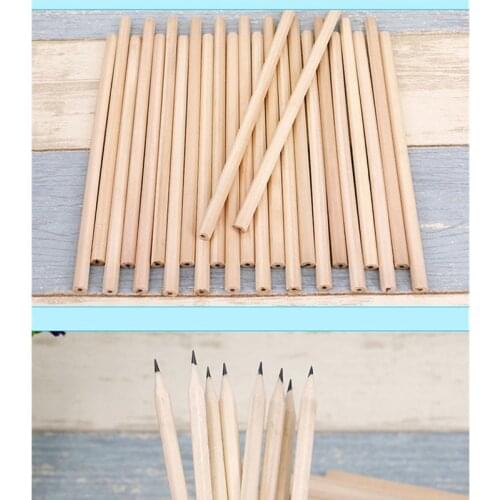 NEW Students Simple style Blank Nontoxic Environmental wooden pencils Kawaii painting log pens for kids