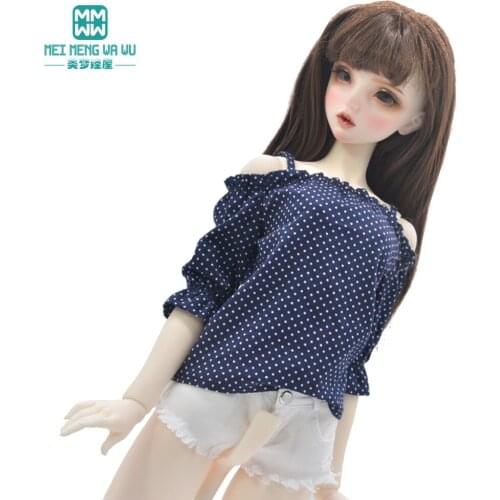 BJD Doll clothes 58-60CM 1/3 Fashion DD SD Dolls Toys Ball Jointed Doll Fashion polka dot shirts, shorts, leather boots