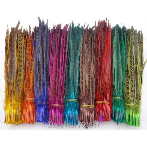 Wholesale!200Pcs/Lot/colour,10-12"(25-30cm)Multicolor Hen Ringneck Pheasant Tail Feathers,plume decoration,plumas de colores