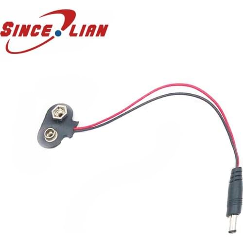 Original 15CM DC 9V 5.5*2.1mm Battery Button Power Plug Wire Cable For Arduino Mega 2560 1280 UNO R3132 9V battery buckle