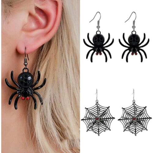 Punk Earrings for Women Jewelry Dangle Earring Horror Spider web Drop Earing Female slopes hanging Earring Halloween Funny Gift