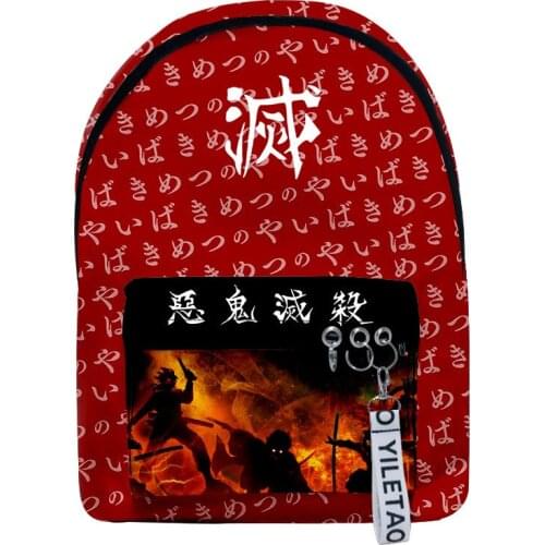 2021 Anime Demon Slayer Backpacks Men Women Fashion School Bags Travel Bags 3D Print Teenage Notebook Backpack